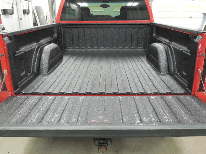 Finished spray-on bedliner