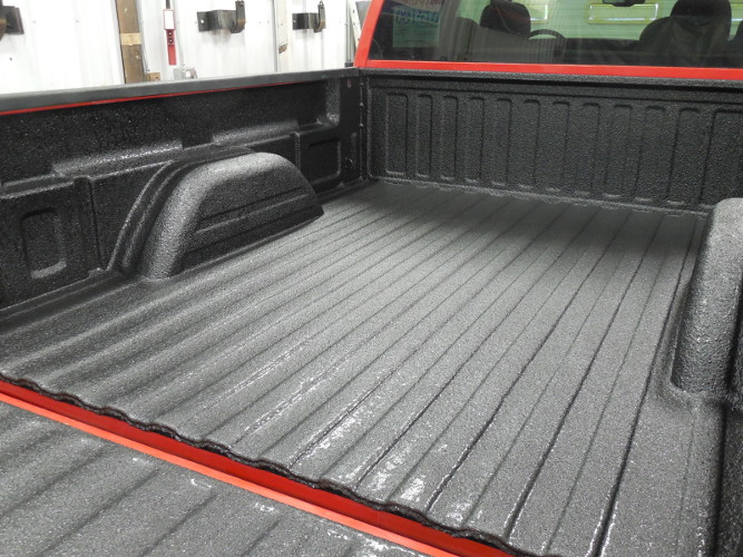 Finished spray-on bedliner