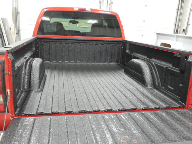 Finished spray-on bedliner