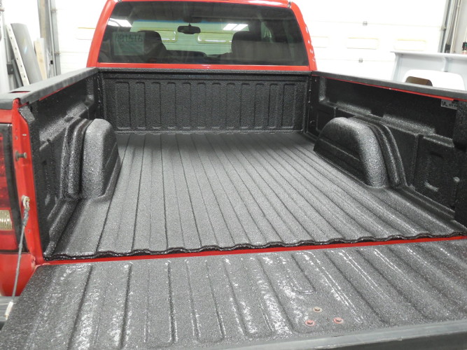 Finished spray-on bedliner