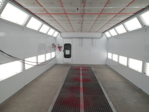 Clean paint booth bay